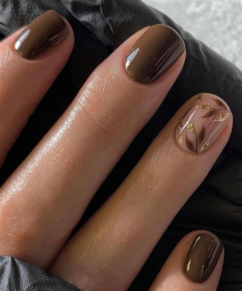 cute short nail designs   practical  everyday wear brown
