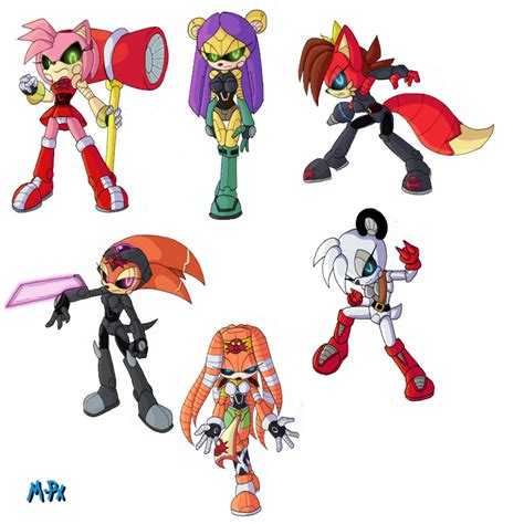 Mecha Ladies Coloured by miles-prowerx on DeviantArt
