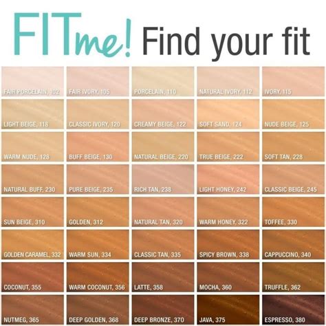 maybelline color chart foundation Find your fit me foundation shade