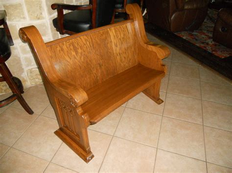 Oak Church Pew #654 - Mark's Antique Furniture