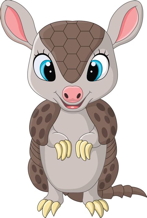 Cartoon cute baby armadillo standing 7098242 Vector Art at Vecteezy