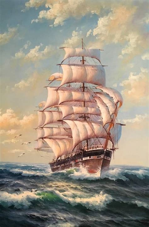Картины (живопись) : Белые паруса Ship Paintings, Seascape Paintings ...