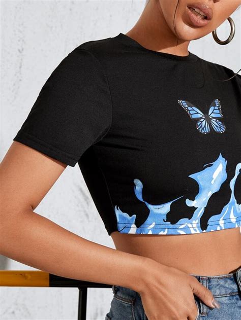 Is That The New Butterfly Print Crop Top ??| ROMWE UK