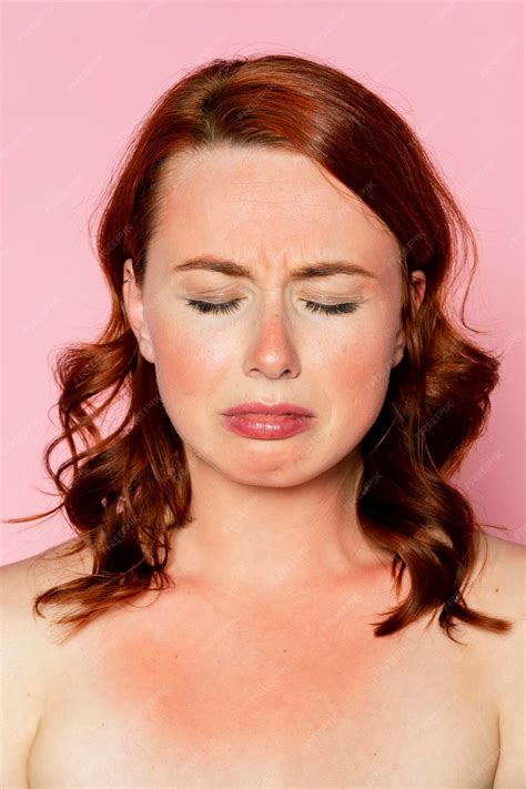 Premium Photo | Sad woman with sunburnt skin