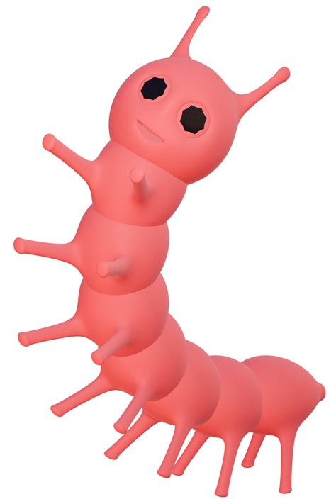 3D caterpillar pink 38015372 PNG