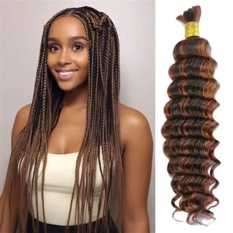 (#4/#30) Deep Wave Bulk Hair Extensions for Braiding - 100% Human Hair