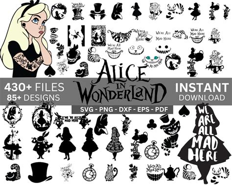 Alice in Wonderland SVG Bundle: Clipart Cut Files (digital Download) - Etsy