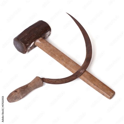 soviet symbol sickle and hammer isolated on white background Stock ...