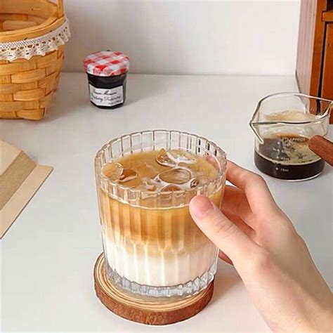 jual gelas korea estetik gelas kaca aesthetic home cafe gelas kopi kaca