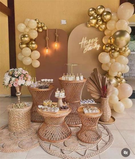 Decoração De Festa Bege - Decoração de festa adulta feminina em tons nude | Decoração de festa ...