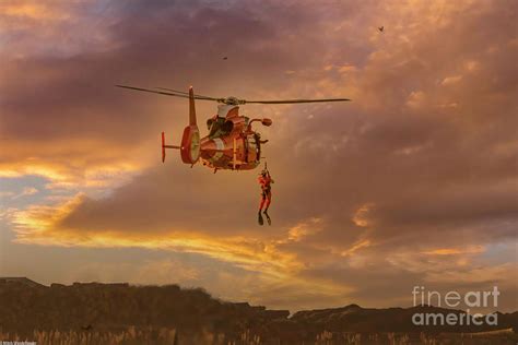 Coast Guard Rescue Swimmer Photograph by Mitch Shindelbower