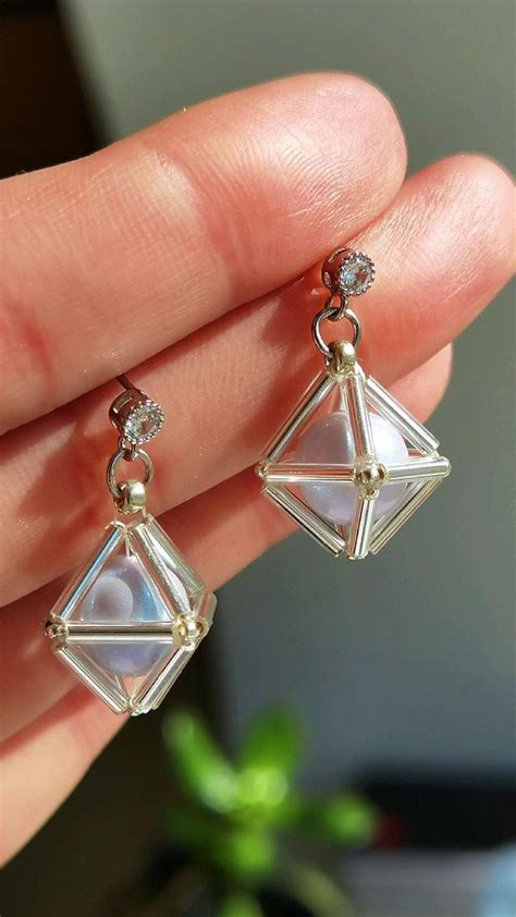 Серьги из стекляруса и бисера с кристальным жемчугом | Бисерные ...