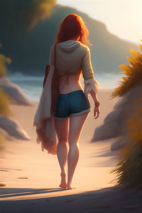 Lexica - Christina hendricks walking away from pool, back, full body