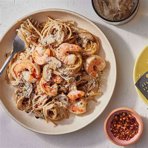 Creamy Shrimp & Mushroom Pasta Recipe | EatingWell