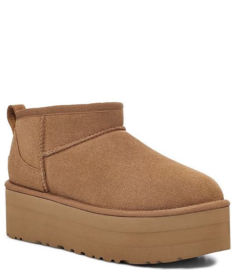 UGG Classic Ultra Mini Platform Suede Booties | Dillard's