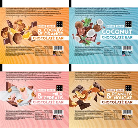 Шоколадные батончики "FIT AND JOY" :: Behance