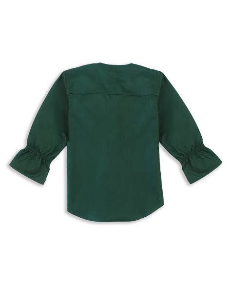 girls formal shirt green  loom