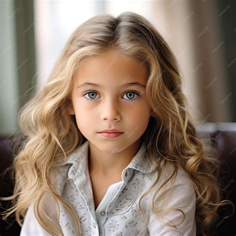 Brown Hair Blue Eyes Little Girl