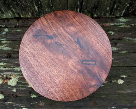 13 3/4 Walnut Wooded Cake Stand / Pedestal Cake Plate /Cupcake Stand