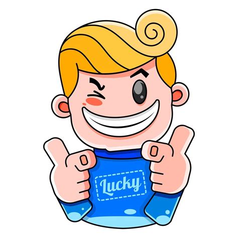 Lucky guy in a blue sweater with 3457044 Vector Art at Vecteezy