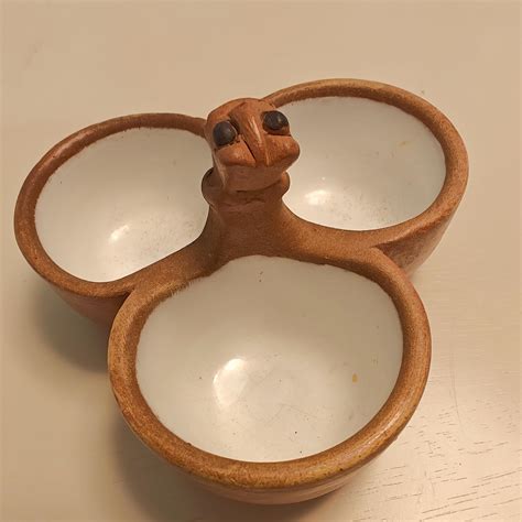 Handmade Pottery Cusco Peru 3 Part Condiment Dish From Chez Maggy