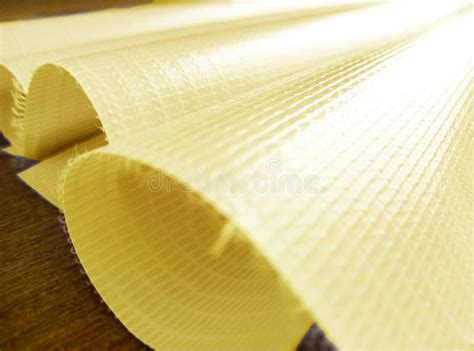 Roll of Yellow Flexion Material. Banner Material Stock Photo - Image of carpet, factory: 227285282