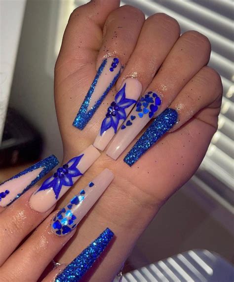 40 Gorgeous Royal Blue Nail Designs : Glitz and Glam Royal Blue Nails I ...