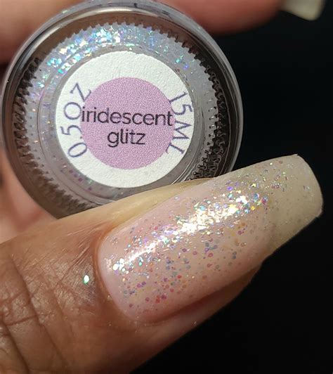 White Iridescent Glitter Nail Polish Glitter Topper Rainbow - Etsy