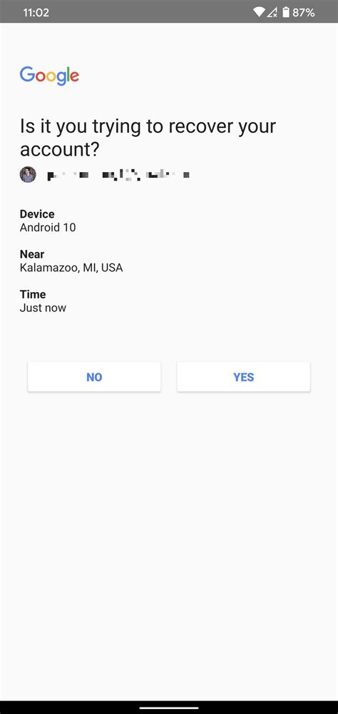 how to reset the google account