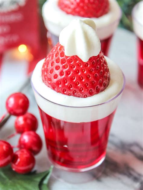 Santa Hat Jello Shots - Just is a Four Letter Word