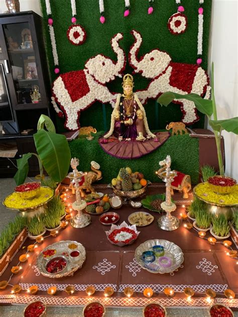 Varamahalakshmi decoration | Ganpati decoration at home lotus ...