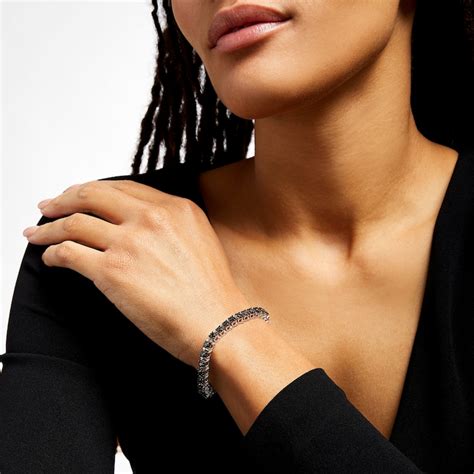 3 CT. T.W. Black Diamond Tennis Bracelet in Sterling Silver - 7.5 ...