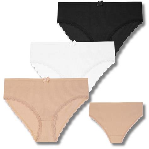 MAJTKI DAMSKIE FIGI BAWEŁNIANE DELIKATNA KORONKA ELEGANCKIE MORAJ 3-PAR