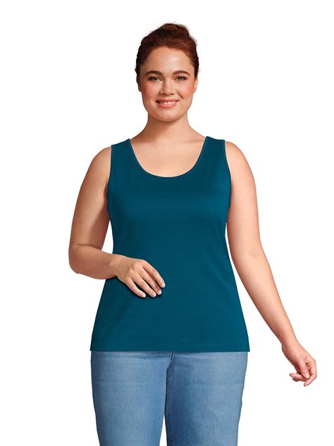 Lands' End Women's Plus Size Cotton Tank Top - Walmart.com