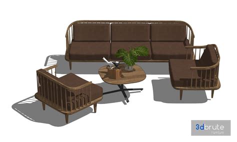 Sofa set Sketchup 3d model Sketchup Download Free 3dbrute