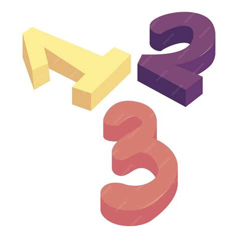 Premium Vector | One two three numbers icon cartoon illustration of one ...