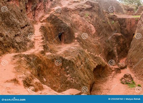 Passages between Rock-hewn Churches in Lalibela, Ethiop Stock Photo ...