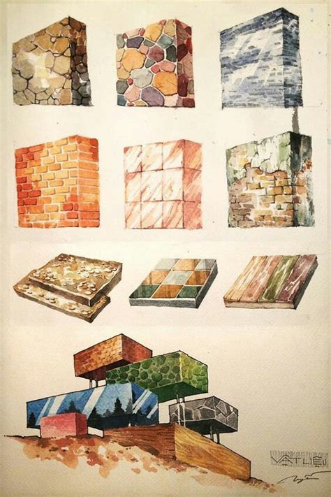 Texturas para representación arquitectónica | Architecture sketch ...