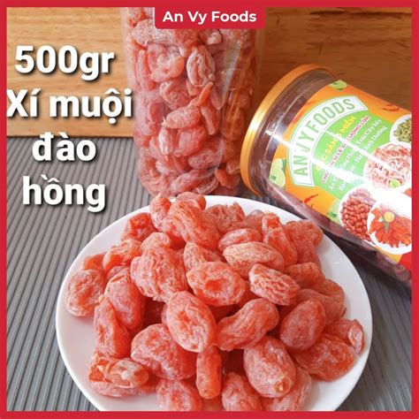Xí Muội Đào Hồng Ô Mai Đào chua ngọt 500gr - MixASale