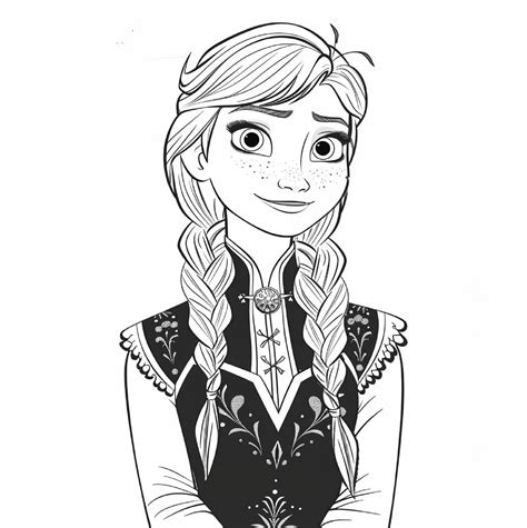 Dibujo de Anna 04 de Frozen para colorear
