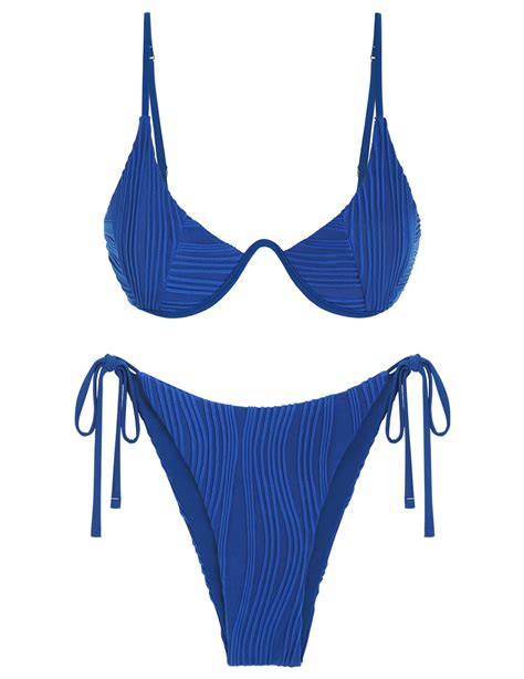 ZAFUL Two-Piece Sexy Bathing Suit for Women Brazilian Thong Bikini Set