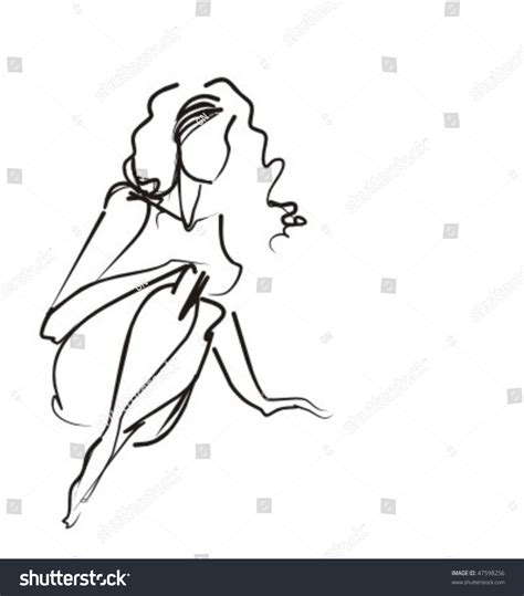 Vector Background Beautiful Young Nude Woman Stock Vector (Royalty Free