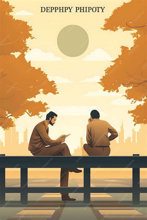 Premium AI Image | Poster of World Philosophy Day Philosophers Thinking