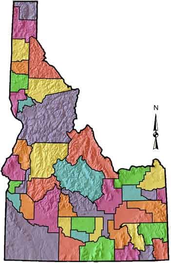 Idaho County Map Area | County Map Regional City