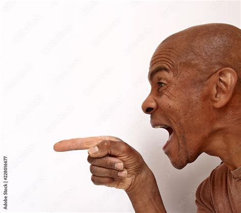 angry man pointing