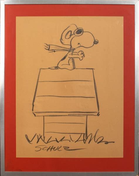 Bid Now: Charles Schulz "Pilot Snoopy" Graphite on Paper - Invalid date EDT