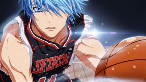 Обои на рабочий стол Куроко Тетсуя / Kuroko Tetsuya с мячом из аниме ...