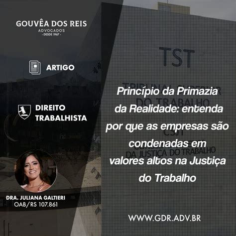 Princípio Da Primazia Da Realidade Direito Do Trabalho