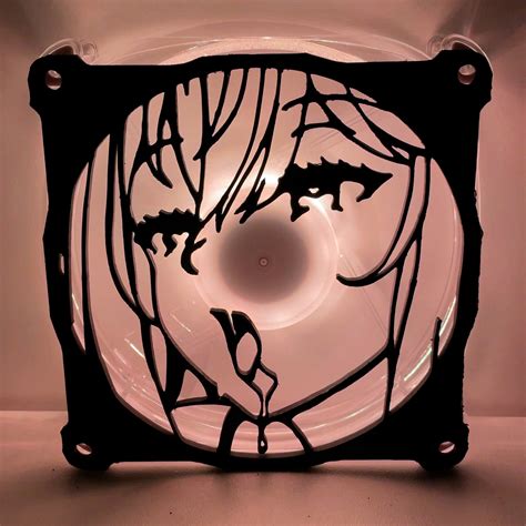 Anime Girl RGB Fan Grill: Custom 3D Printed PC Mod (120mm)