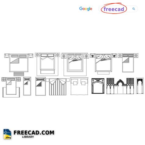 bed cad block collected   library   bed blocks